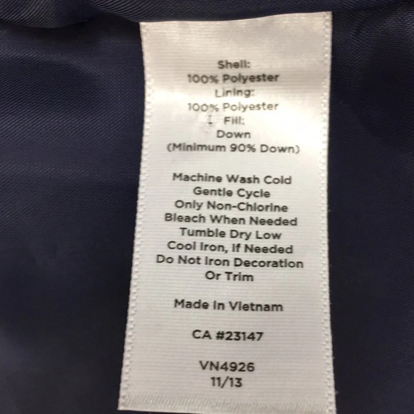 3/$20 Talbots Navy Diamond Print Zip Up‎ Down Vest Jacket Womens Medium Quilted - Picture 8 of 12